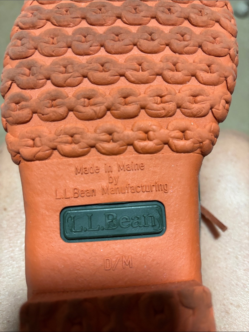 L.L. Bean Green, Tan and Orange Duck-Style Rain Boots - Picture 3 of 3